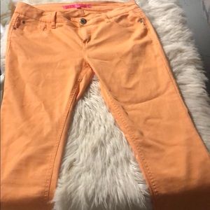 Peach skinny jeans
